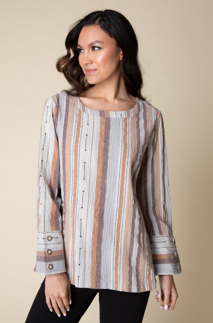 Habitat | Peruvian Stripe Angled Pocket Top