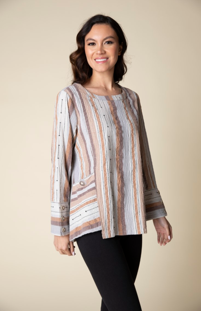 Habitat | Peruvian Stripe Angled Pocket Top