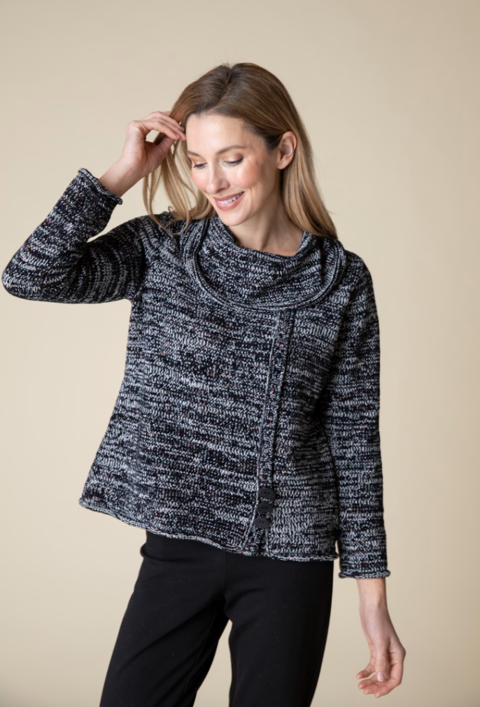 Habitat | Tweedy Chenille Button Cowl Pullover