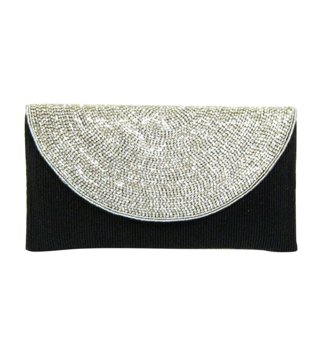 David Jeffery | Crystal and Black Bead Clutch