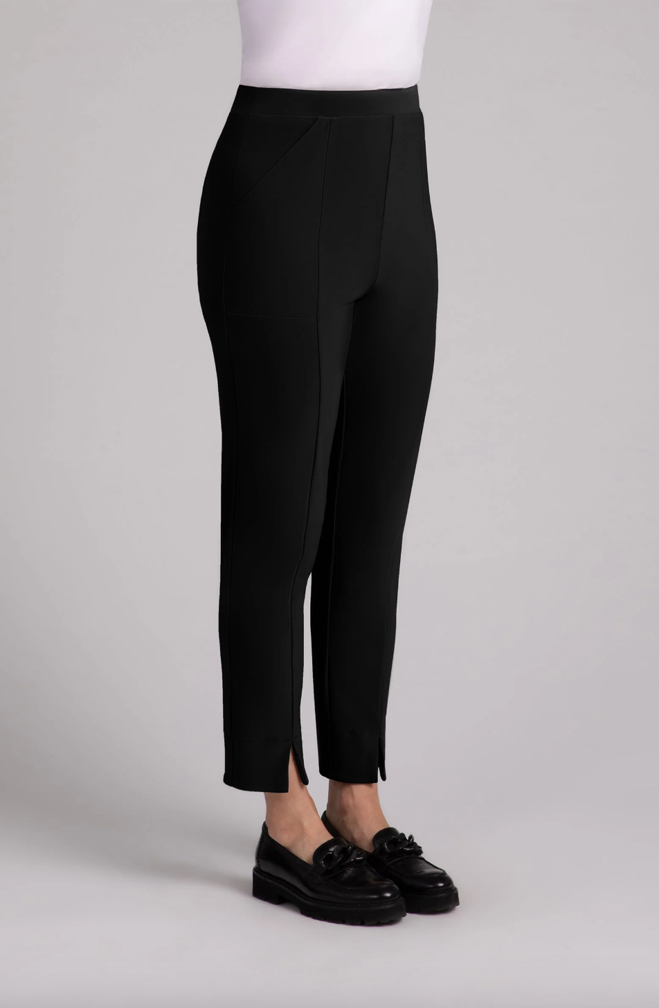 Black Hepburn ankle pants by SYMPLI, showcasing a tailored fit and stylish ankle-length design in the product image.
