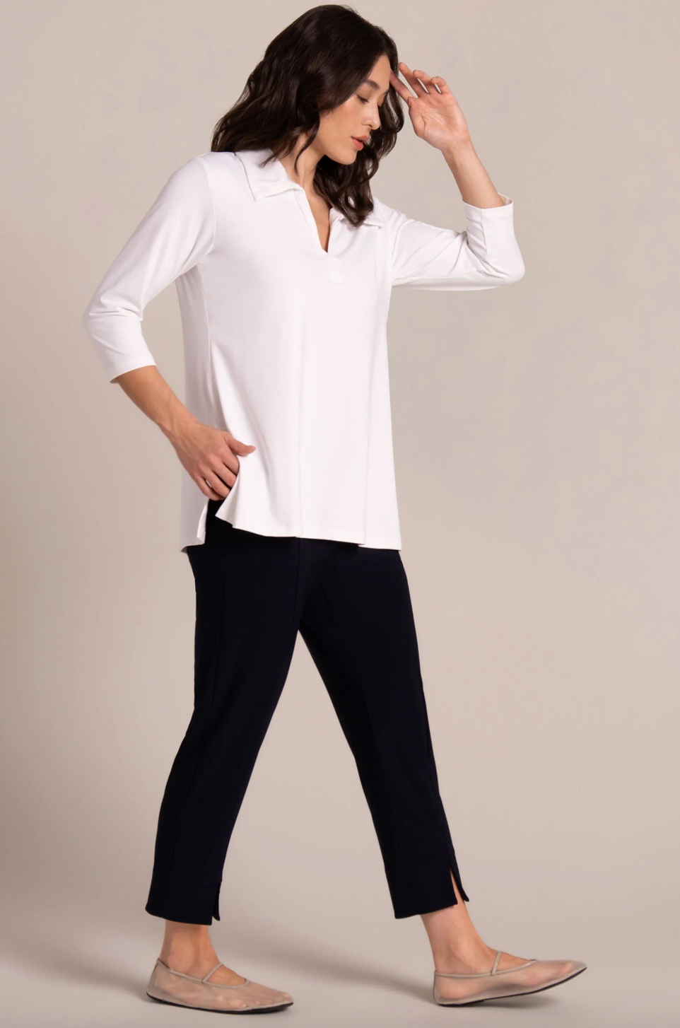 White Weekender Top by SYMPLI, featuring a casual, relaxed fit with soft fabric and simple design for versatile wear.