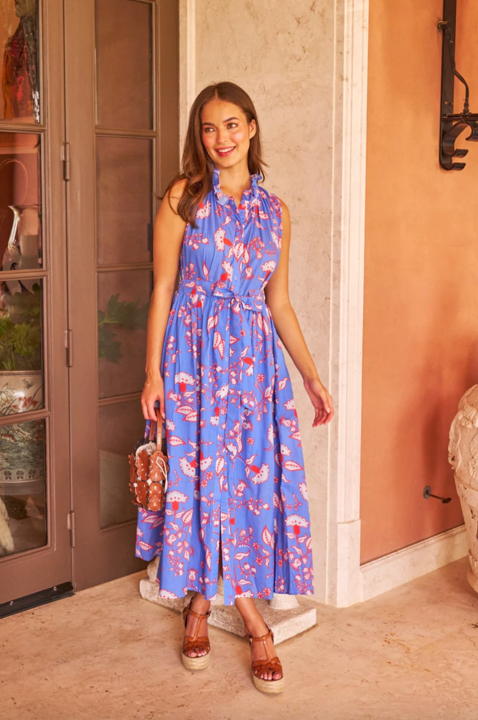 Sheridan French Ivy Dress shown in a stylish, flowing design with floral patterns and elegant details.