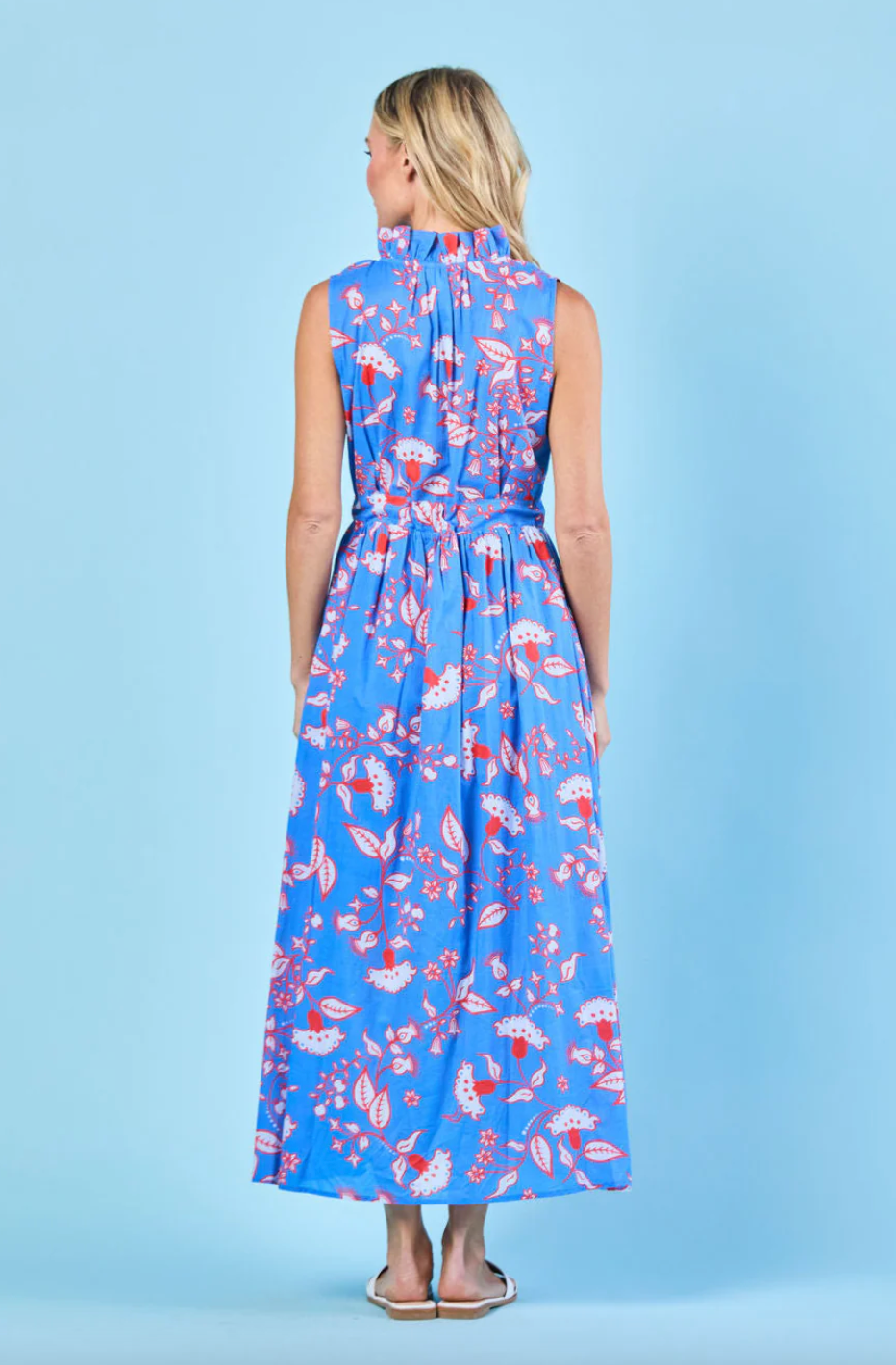 SHERIDAN FRENCH Ivy Dress displayed on a model, featuring a stylish, knee-length design with floral patterns and elegant details.
