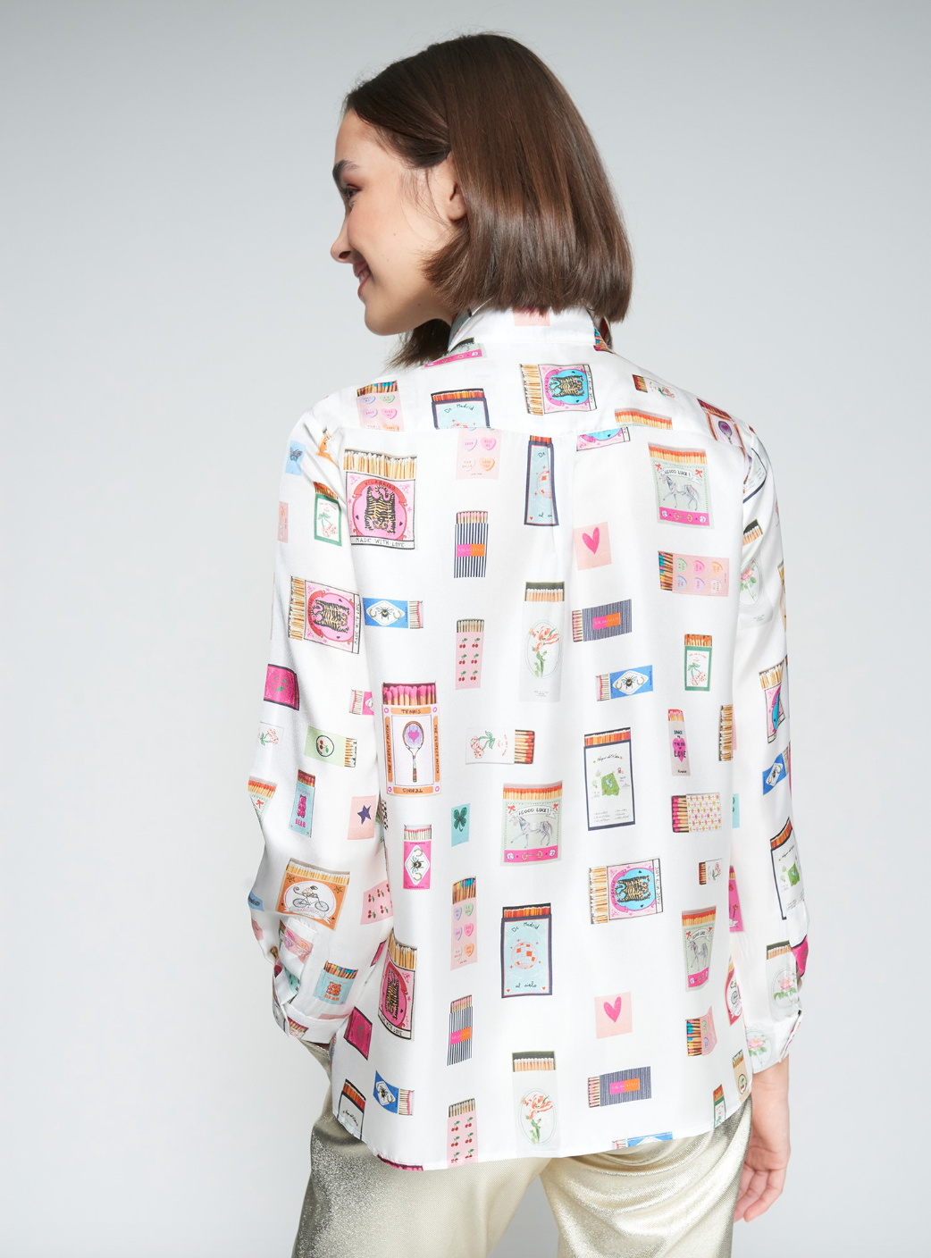 Vilagallo | Silk Matches Print Top