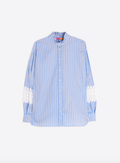 Vilagallo | Blue Sea Stripe Top