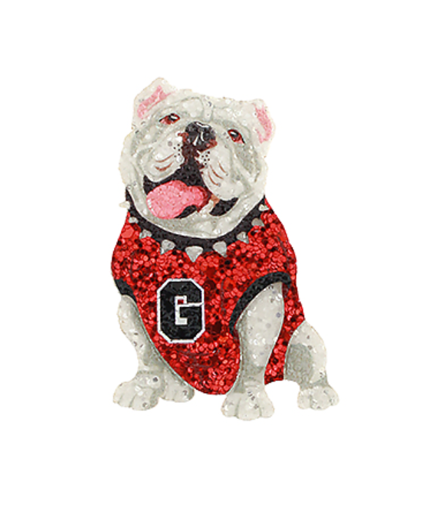 Golden Stella | Bulldog Sitting Glitter Brooch