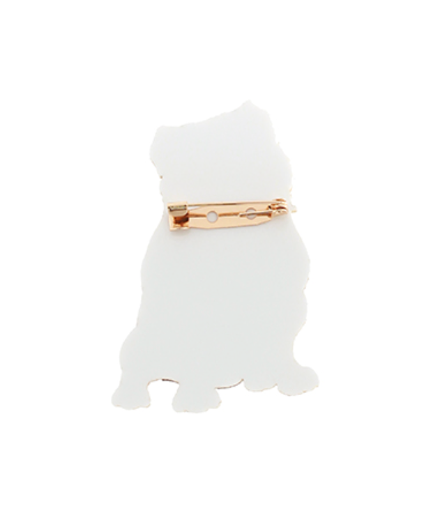 Golden Stella | Bulldog Sitting Glitter Brooch