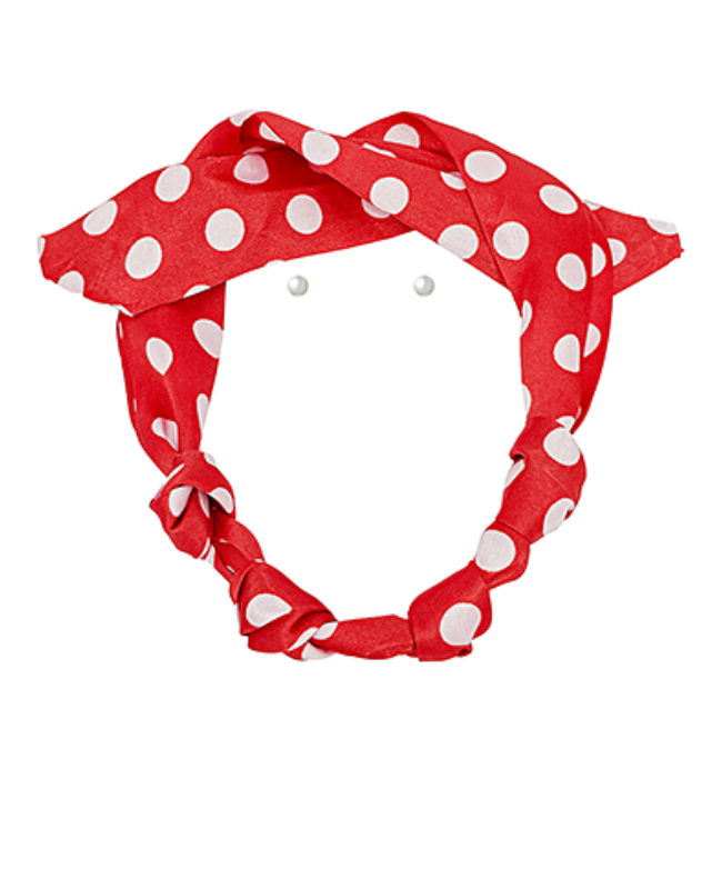 Golden Stella | Dot Pattern Neck Or Bag Scarf