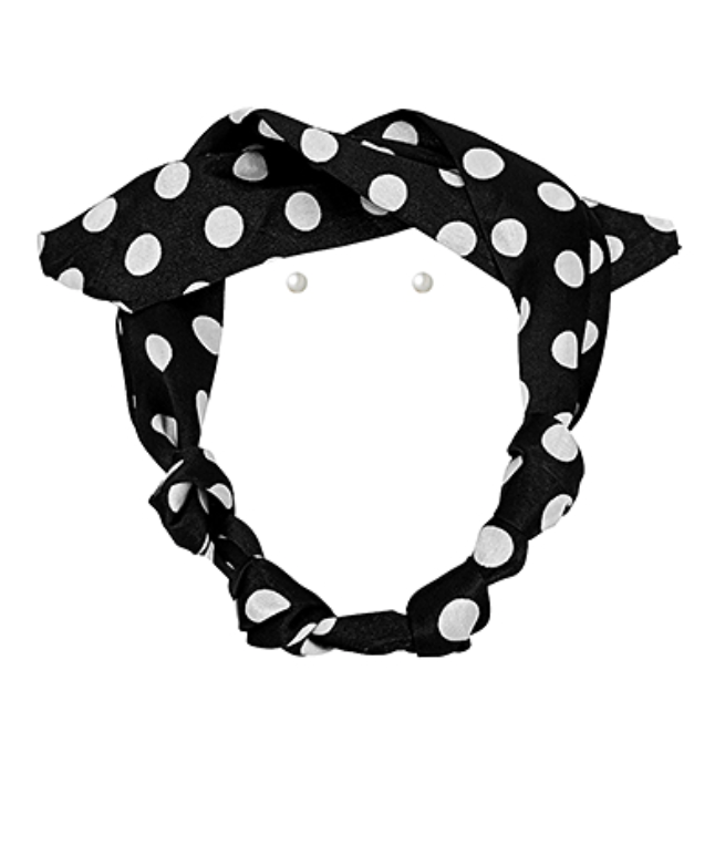 Golden Stella | Dot Pattern Neck Or Bag Scarf