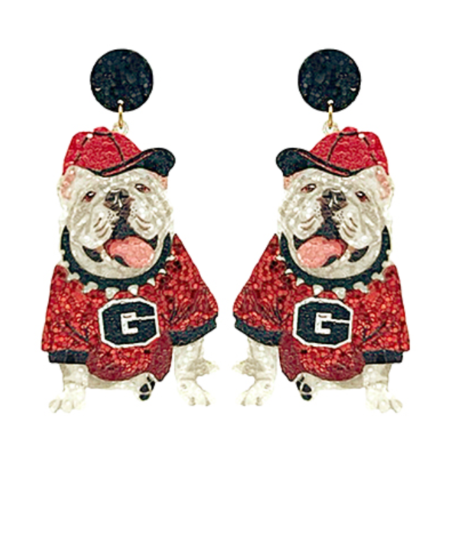 Golden Stella | Bulldog Glitter Earrings