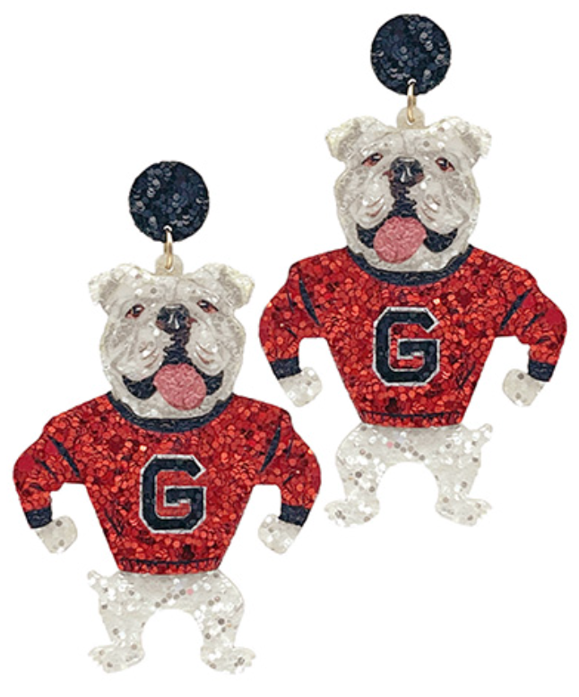 Golden Stella | Standing Bulldog Earrings