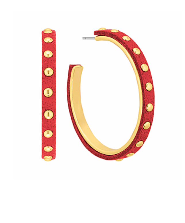 Golden Stella | Metal Studded Hoops