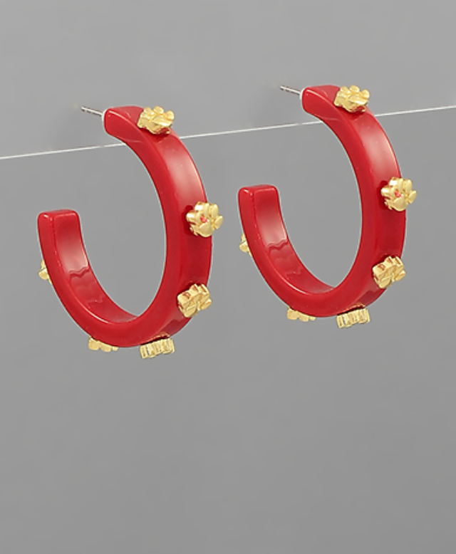 Golden Stella | Paw Print Acetate Hoops