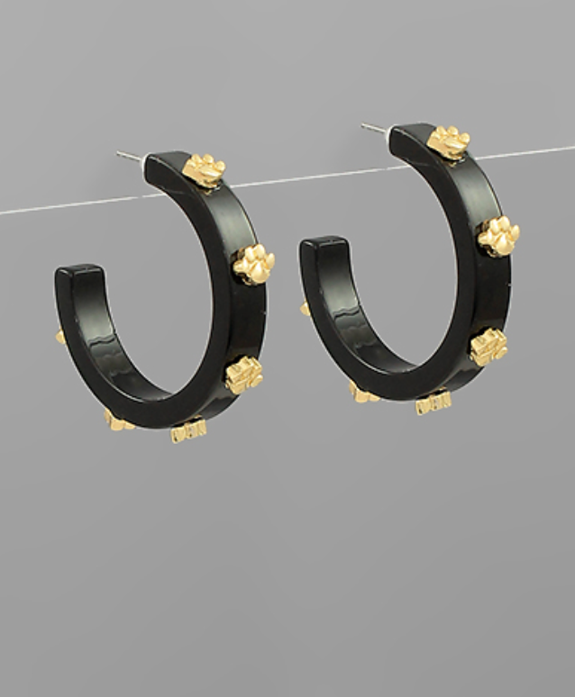Golden Stella | Paw Print Acetate Hoops