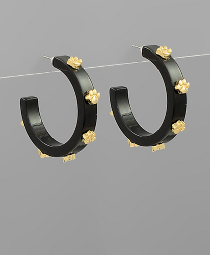 Golden Stella | Paw Print Acetate Hoops