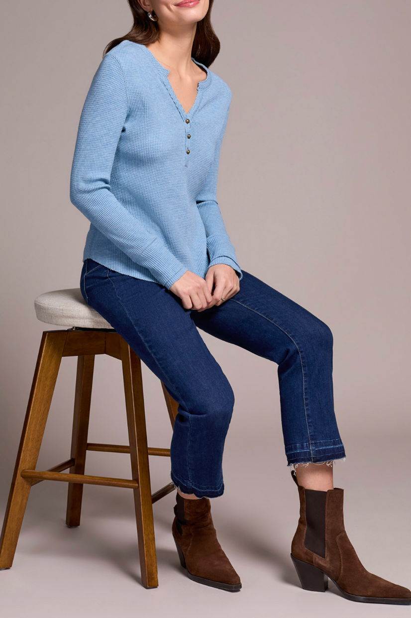 Tribal | Henley Top W/ Buttons -h Silve