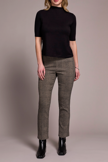 Tribal | Funnel Nk Elbow Slv Knit Top -