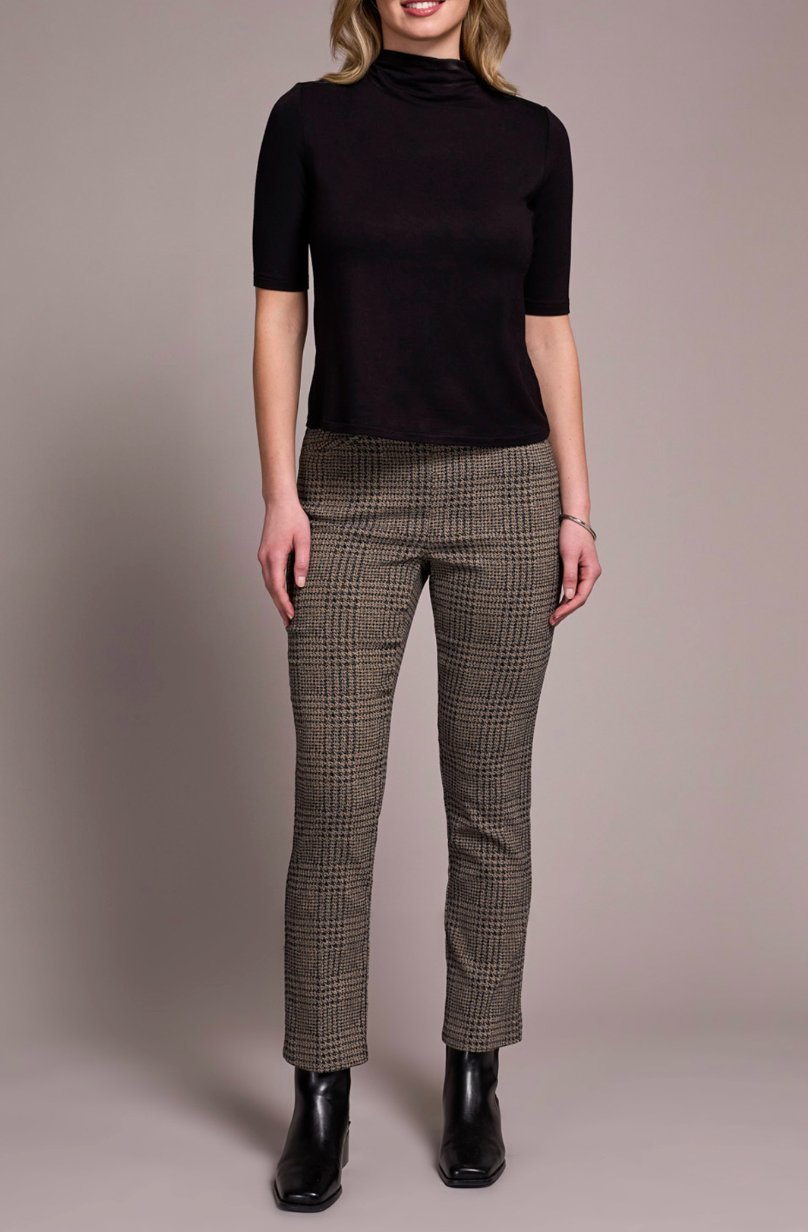 Tribal | Funnel Nk Elbow Slv Knit Top -