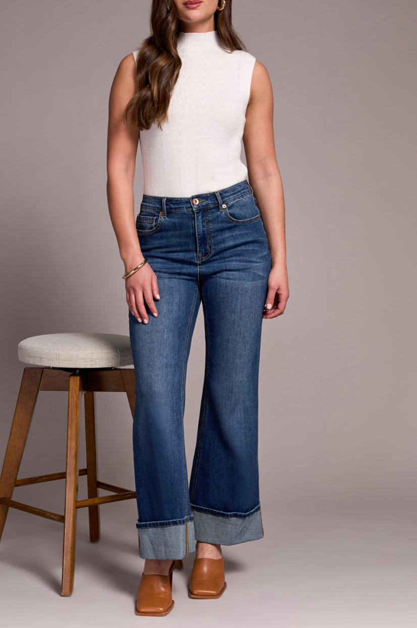 Tribal | Brooke Palazzo Jeans w/ Cuffs - Evelyne Talman