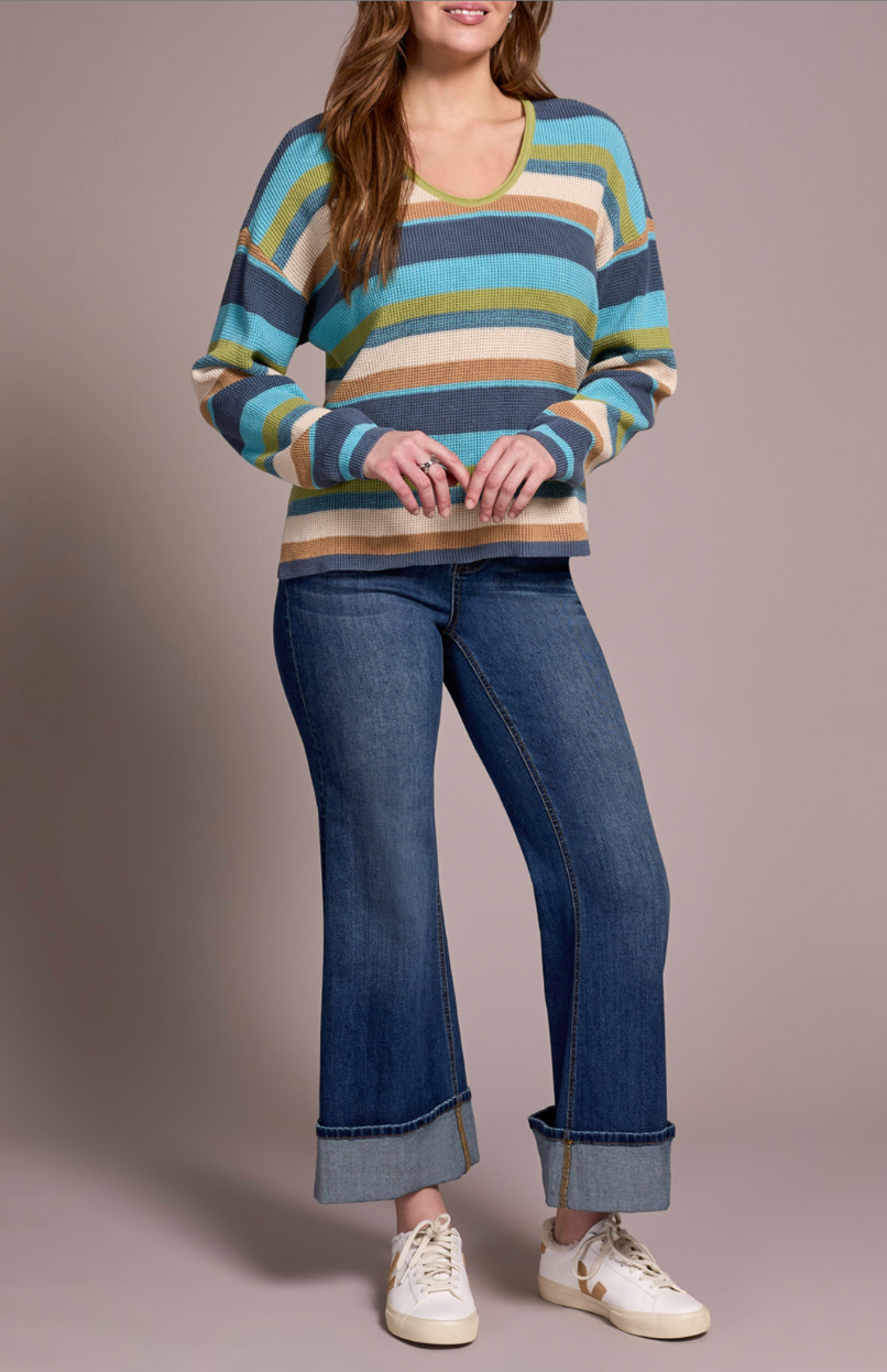 Tribal | L/s U Neck Sweater-wasabi