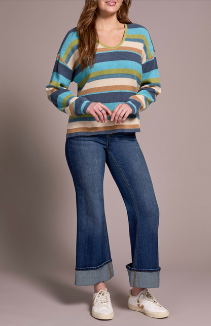 Tribal | L/s U Neck Sweater-wasabi