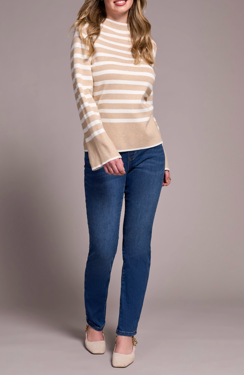 Tribal | L/s Funnel Nk Sweater-h Slate