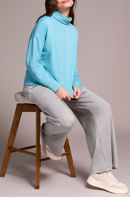 Tribal | L/s Funnel Neck Top-wasabi