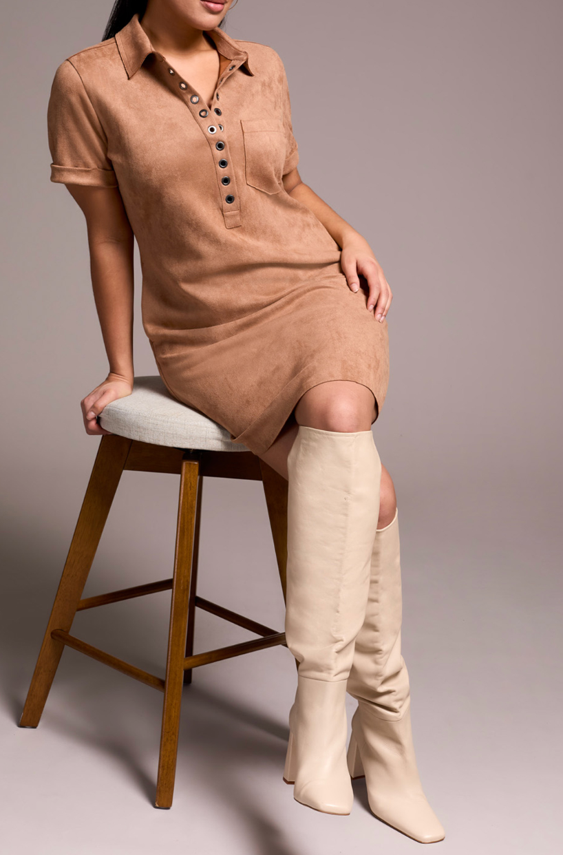Tribal | S/s Dress W/ Frt Eyelet Dtl &amp;