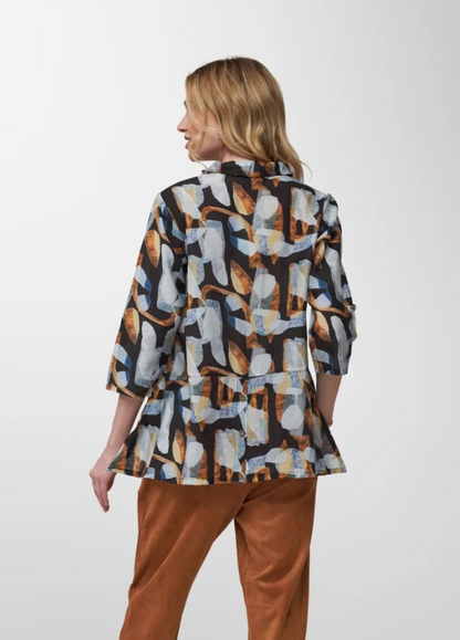 Too Fan | Wire Collar Shirt - Brown/blue