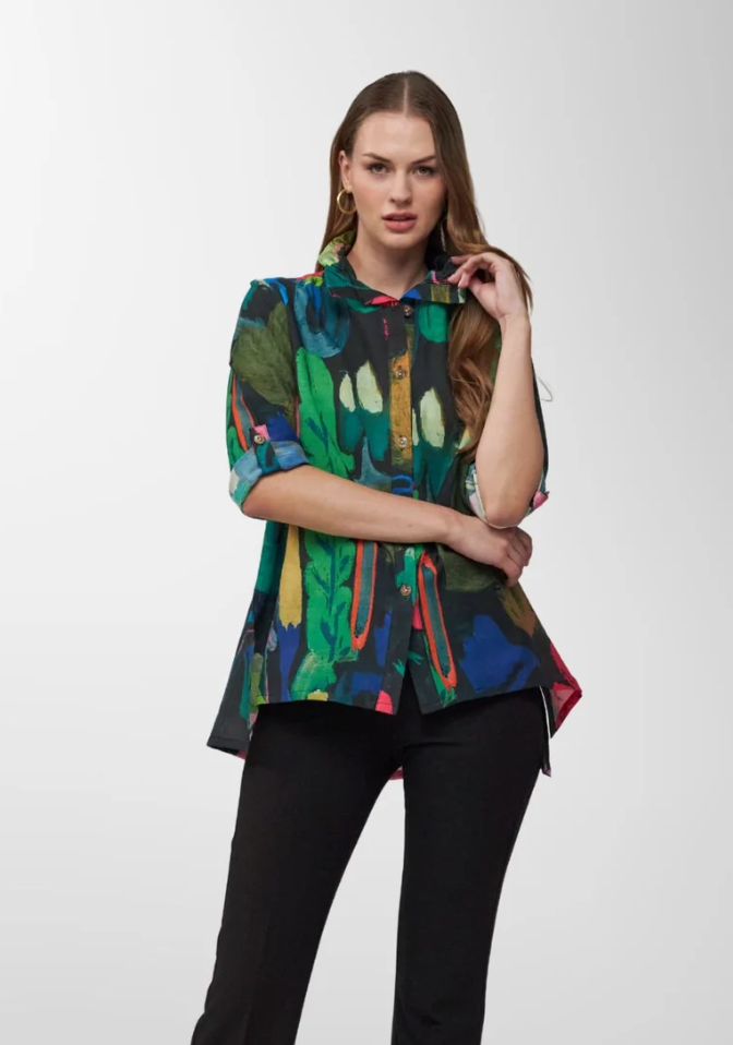 Too Fan | Wire Collar Shirt - Green