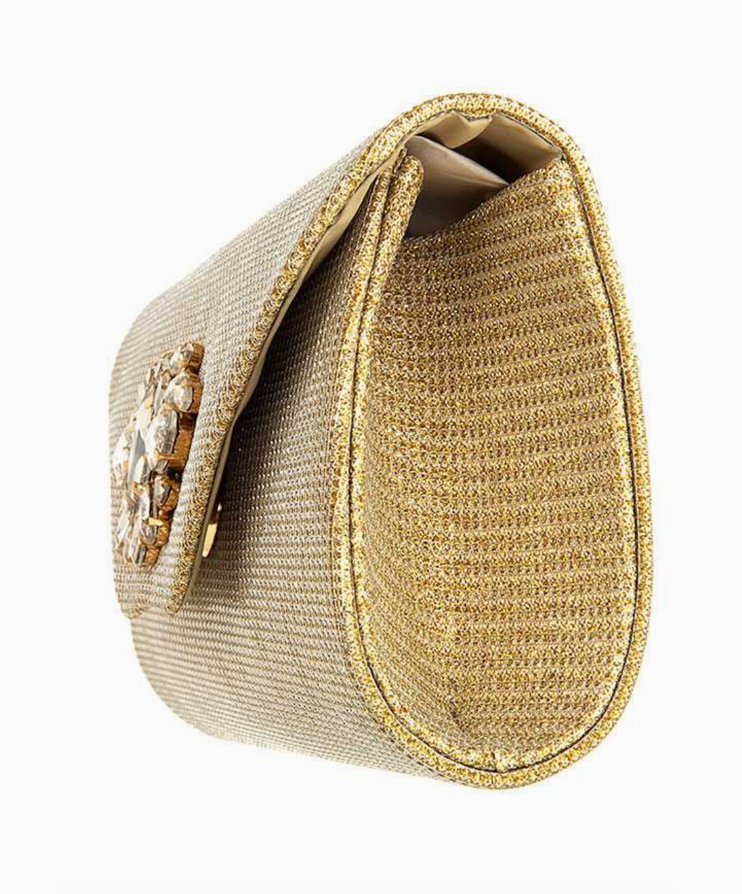ANB FASHION crystal gem evening bag with a sparkling, embellished exterior and elegant clasp closure for formal occasions.