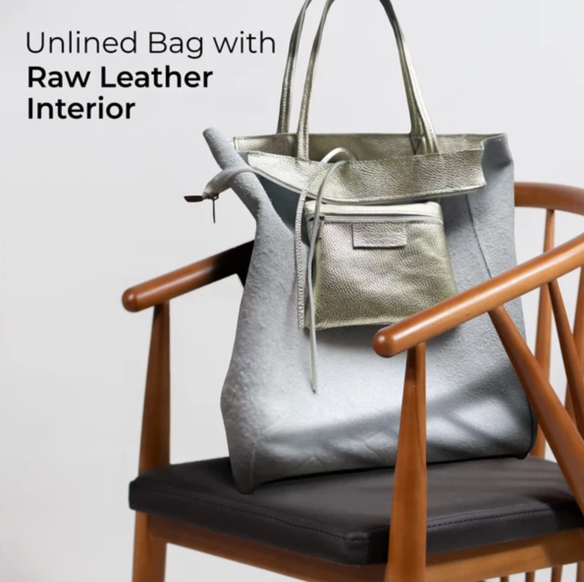 Takeasy | Metallic Suede Leather Tote