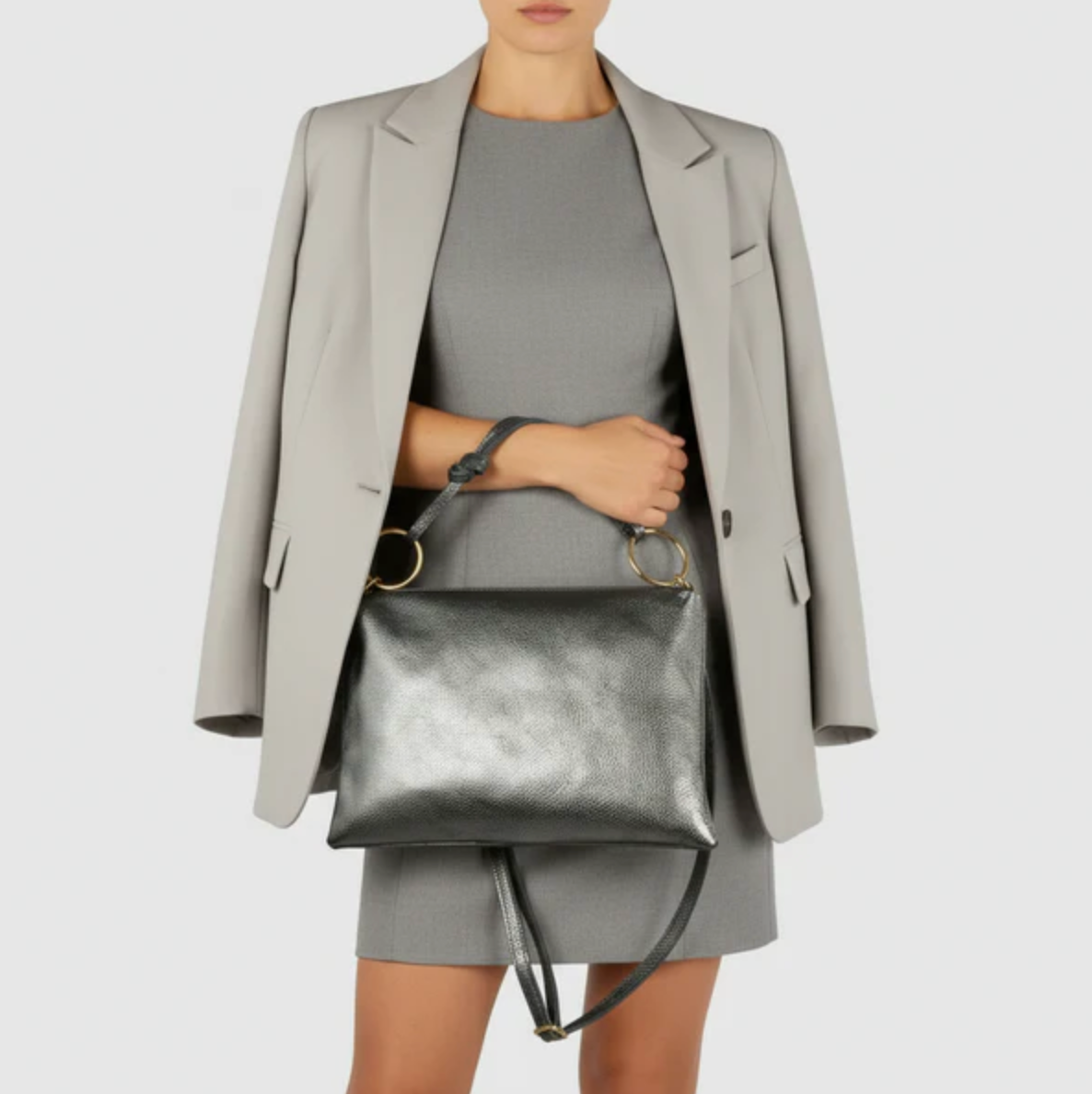 Takeasy | Metallic Leather Shoulder Bag
