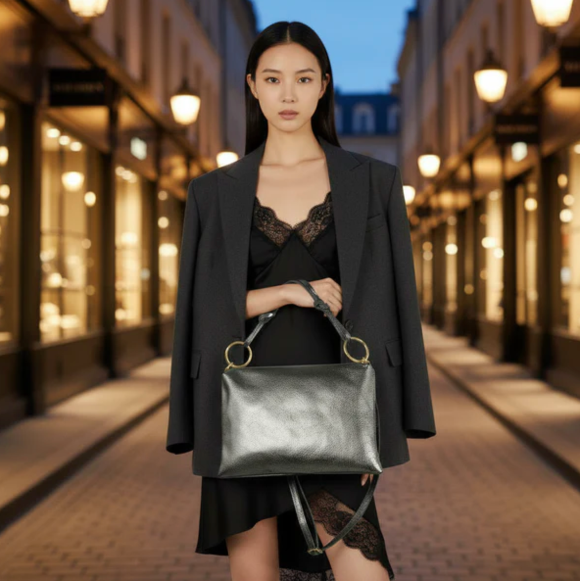 Takeasy | Metallic Leather Shoulder Bag