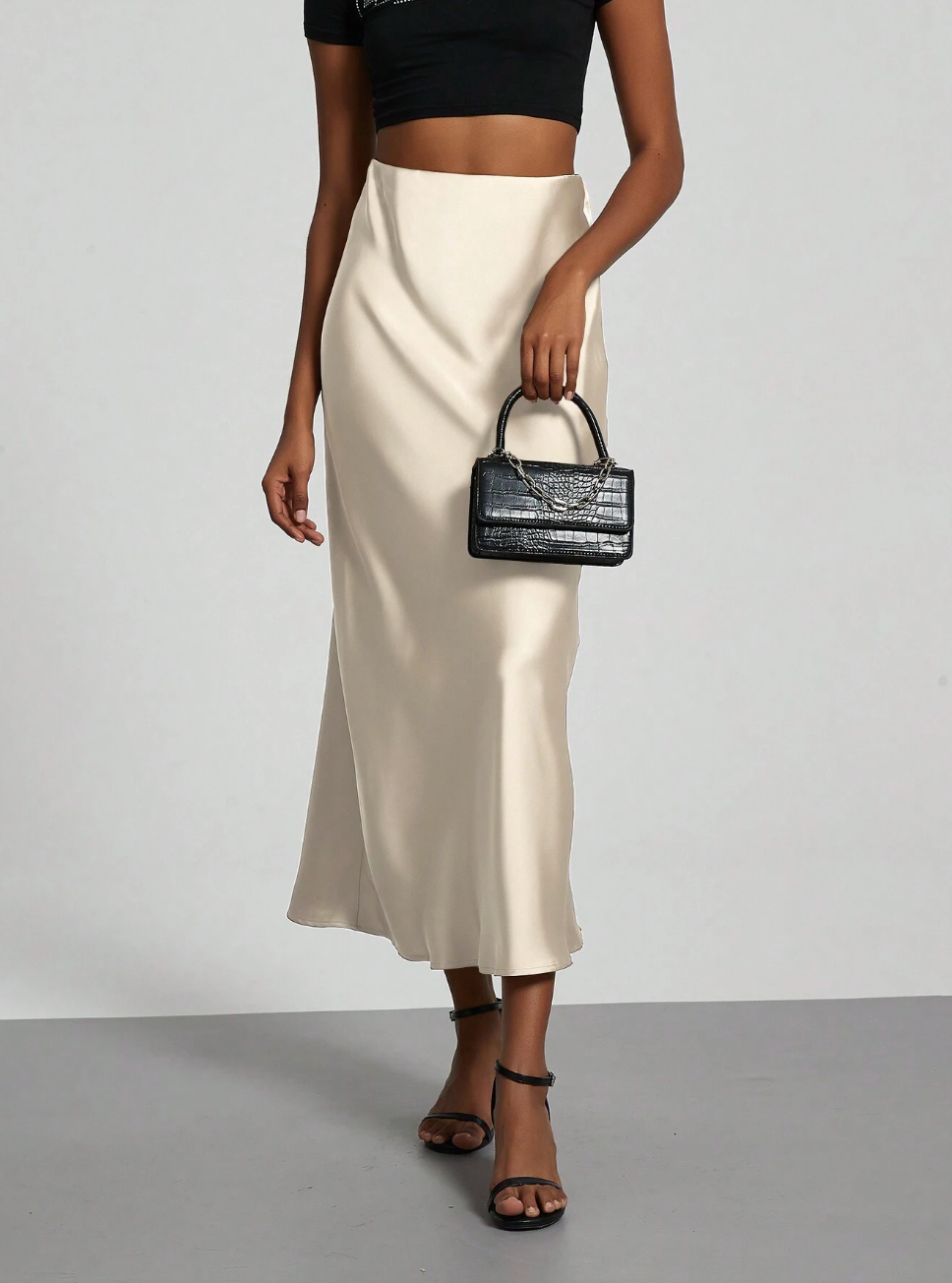 Cloister Collec | Elegant A Line Midi Skirt
