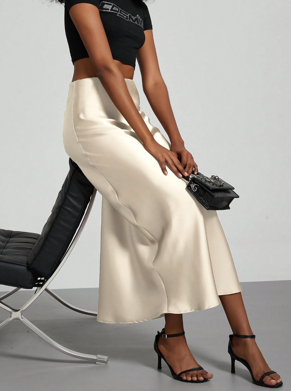 Cloister Collec | Elegant A Line Midi Skirt