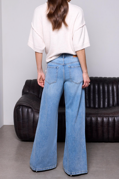 Audrey Pleated Drama Wide Denim