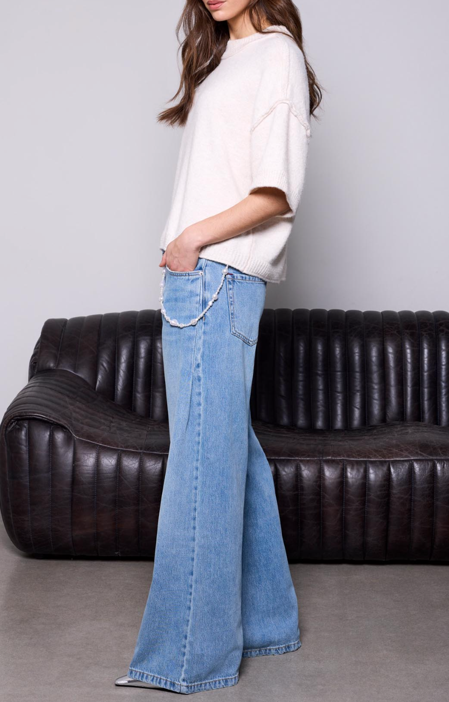 Audrey Pleated Drama Wide Denim