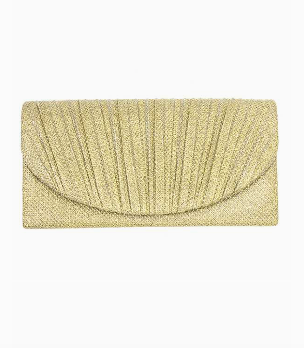 ANB Fashion | Pleated Glitter Accent Bag - Evelyne Talman