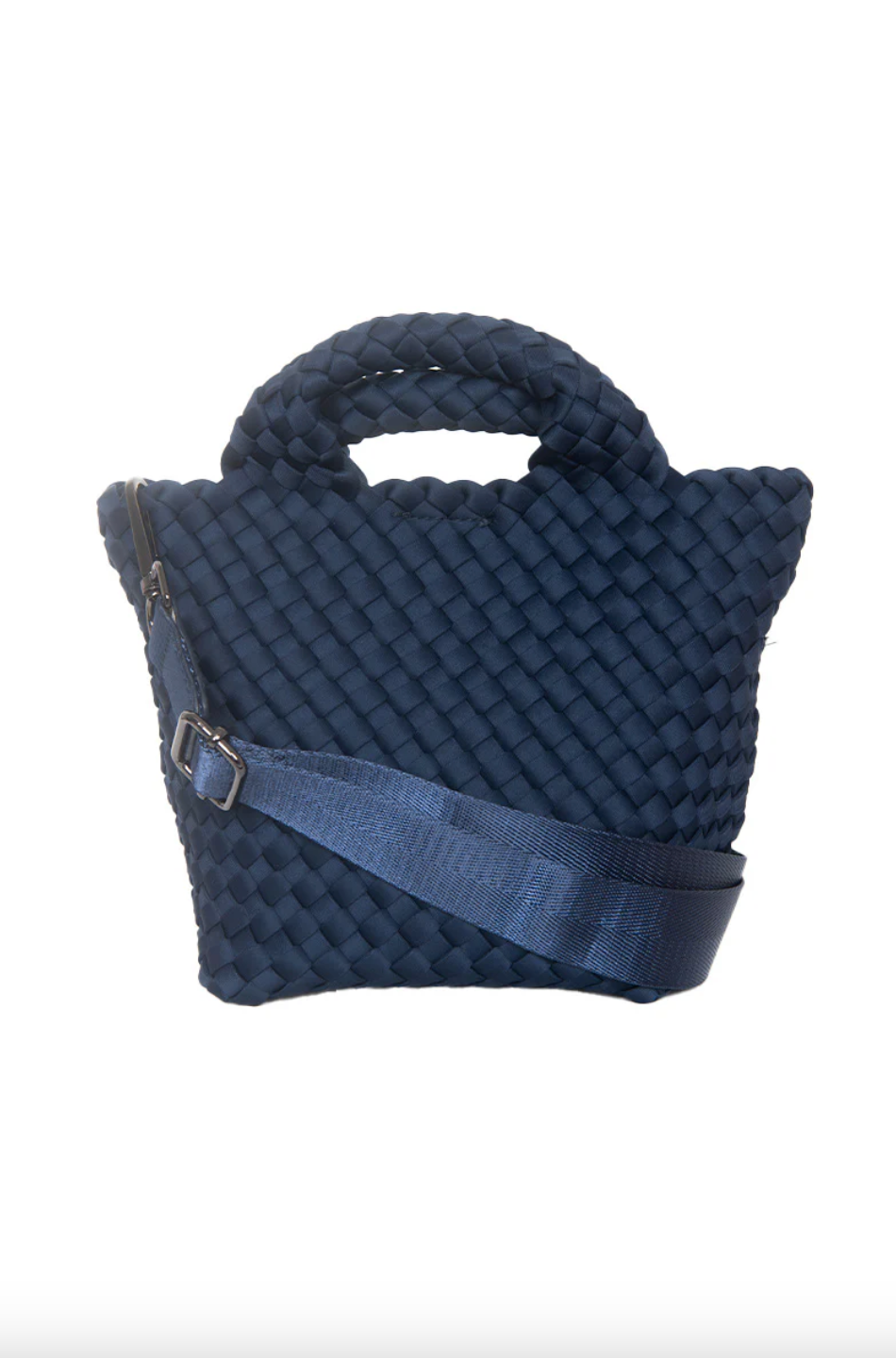 KATYDID neoprene braided clutch handbag in black with textured braided design, perfect for stylish evening or casual use.