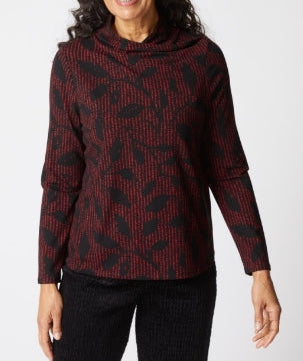 Habitat Core Travel Canopy Wrap Neck Ruby Top, stylish women&