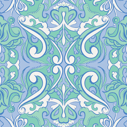 Up close print of Sheridan French Taylor Midi Dress in Seabreeze Coast