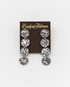 A pair of silver-tone hammered disc drop clip on earrings Silver Hammered Disc Drop Clip-on Earrings