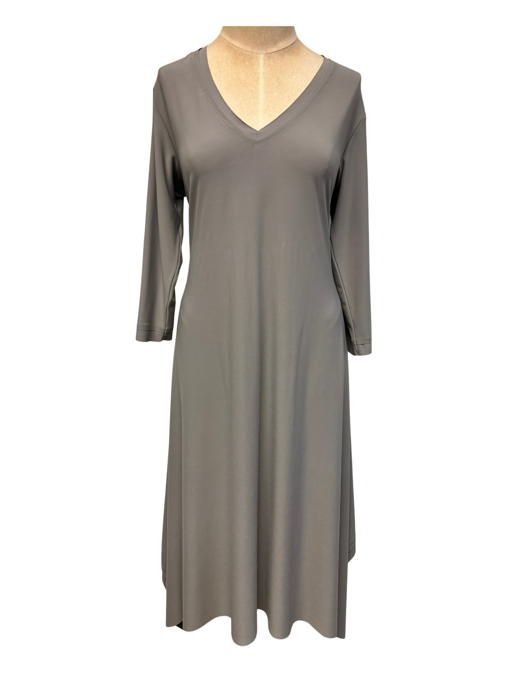 Sympli | Splice V-neck Dress, 3/4 Slv