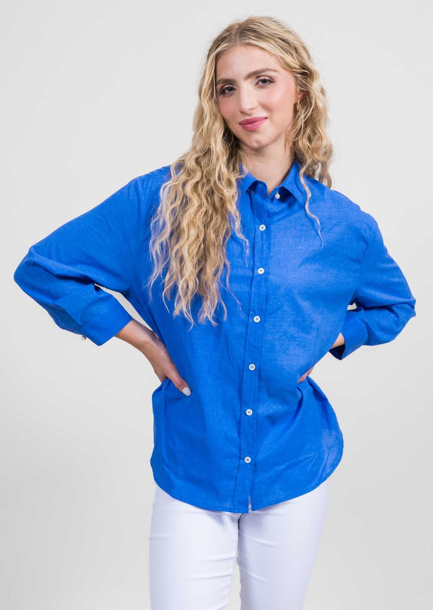 Trisha Tyler | Solid Blue Top