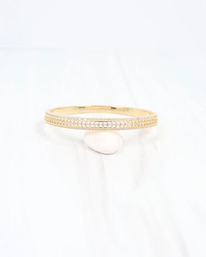 Gold bracelet with lined in cz