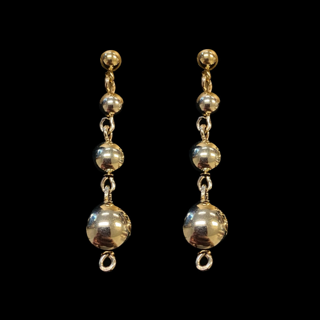 Double Ball Earrings 14k gold