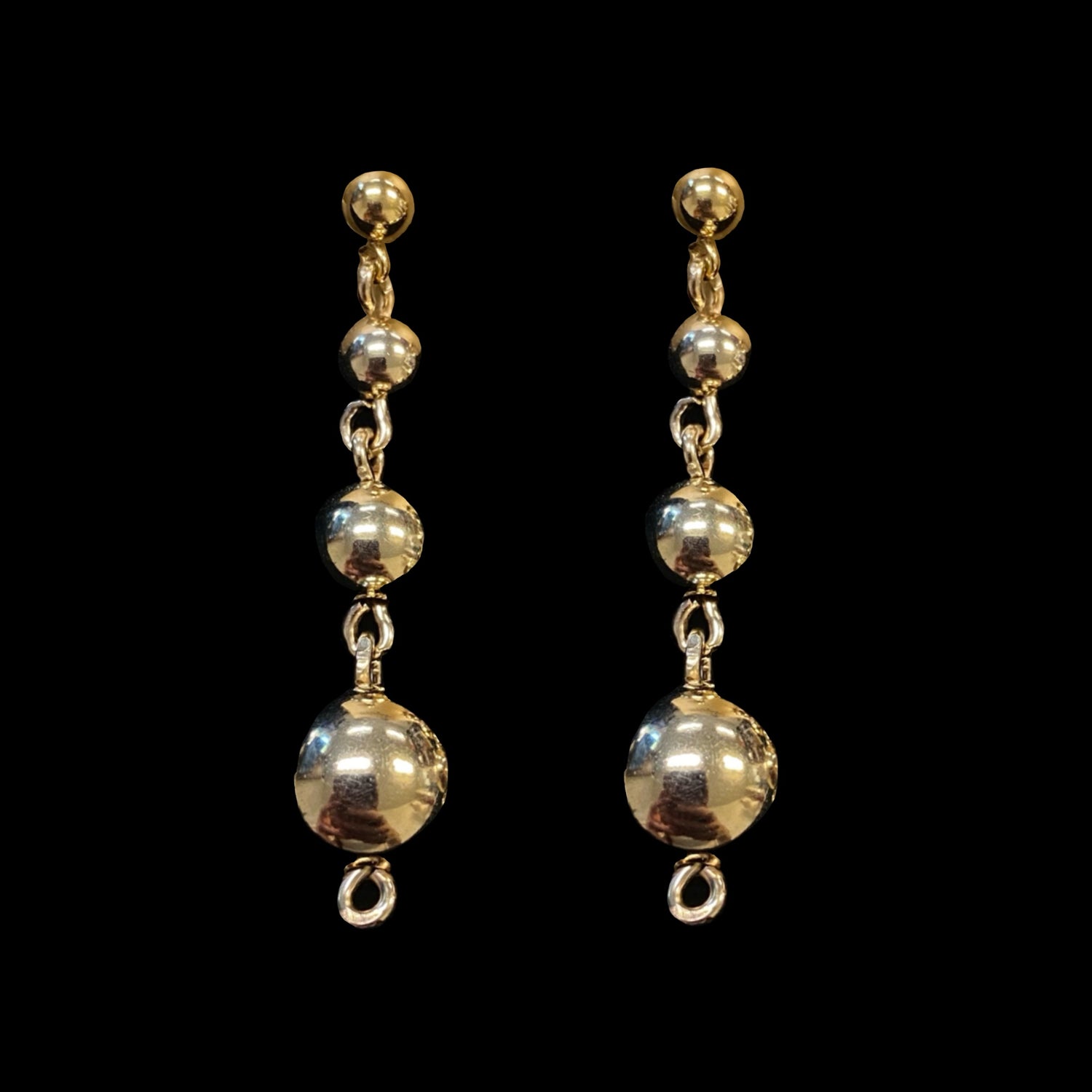 Double Ball Earrings 14k gold