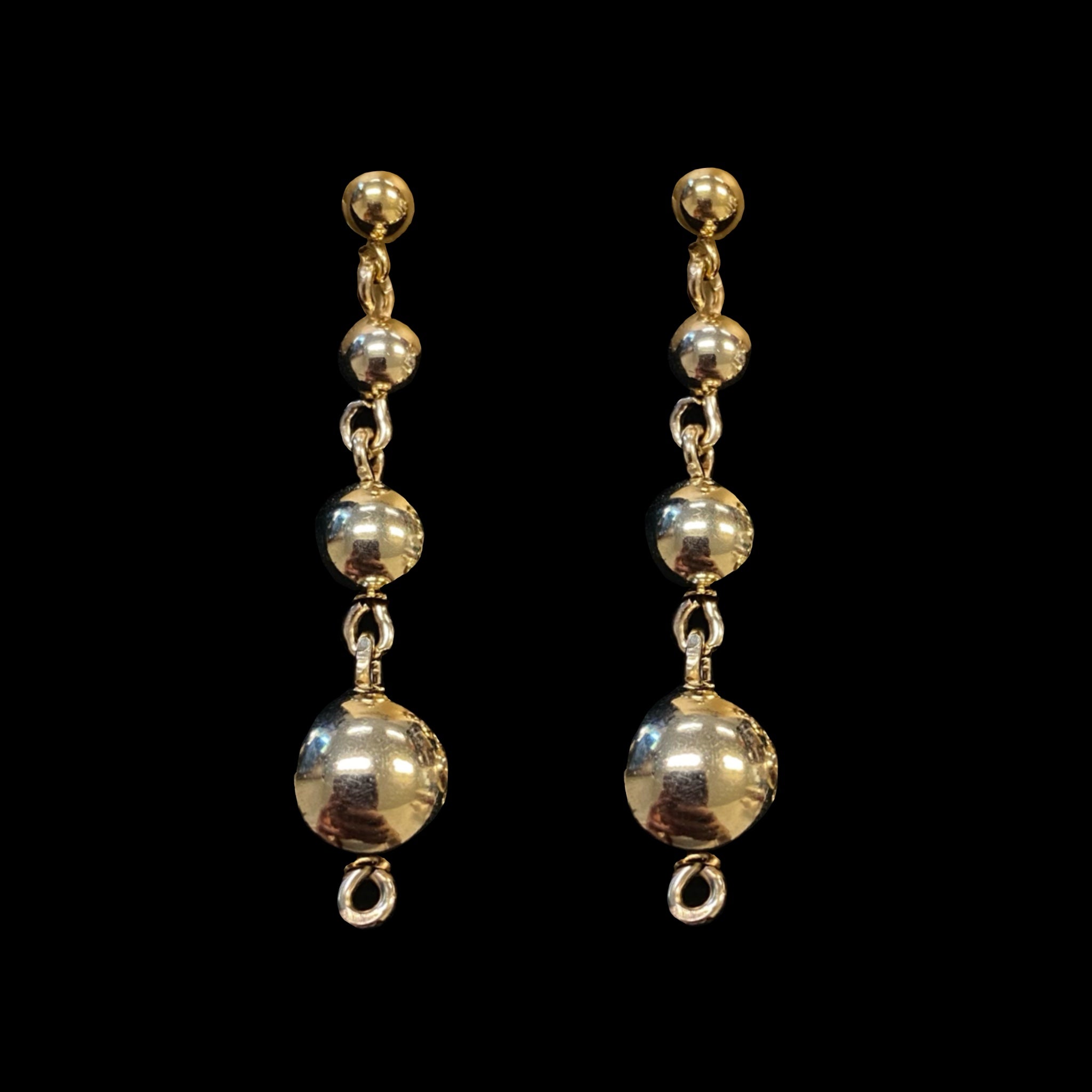 Double Ball Earrings 14k gold